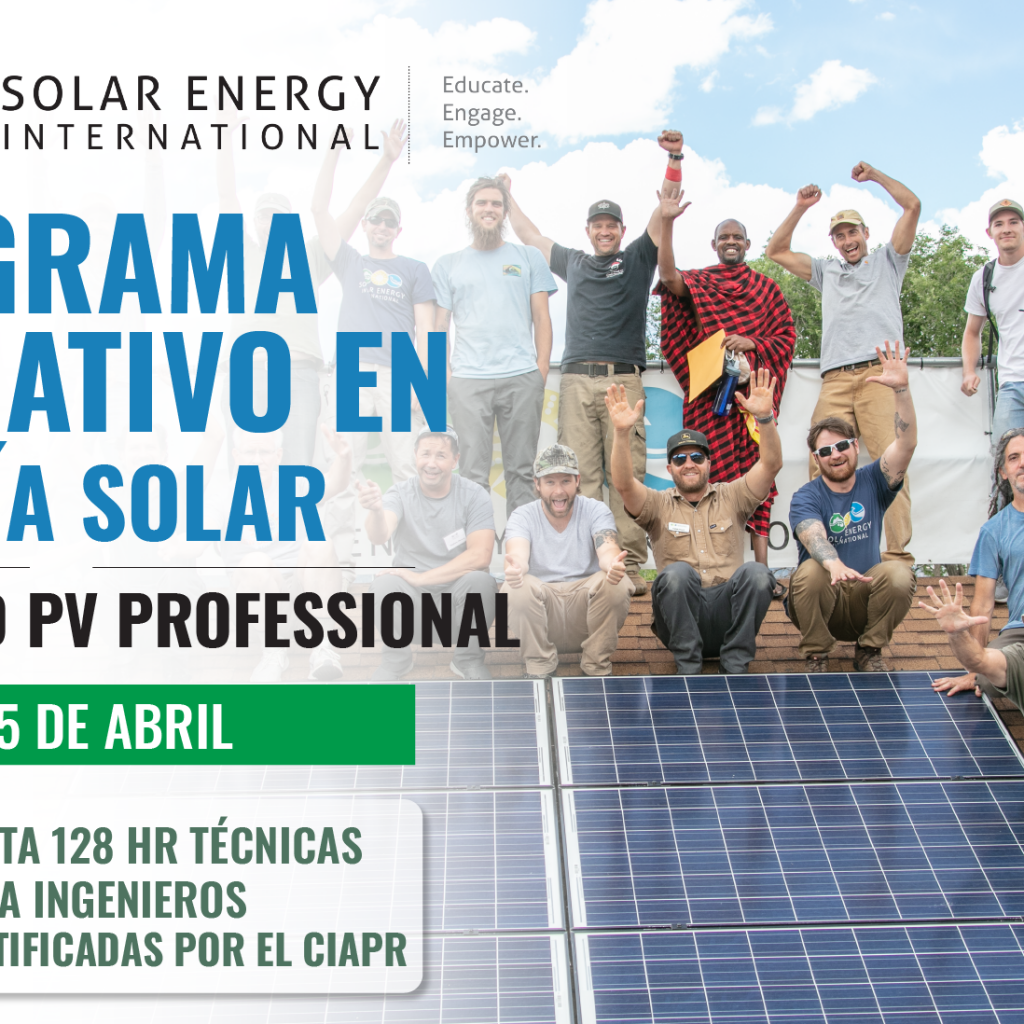 Programa Educativo en Energía Solar del CIAPR Y SEI Capacitación para